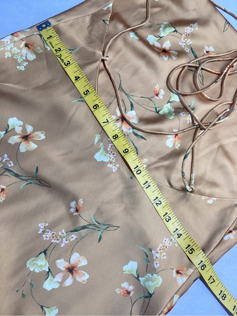 Birdh Grey Matte Satin Gold Floral Cowl Neck Floral Dress - Picture 12 of 14